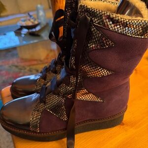Chanii B Purple,/Black and Silver Women’s Boots Size 10.5